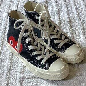COMME DES GARÇONS PLAY Black Converse Edition Chuck High Top Sneakers